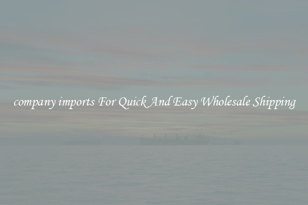 company imports For Quick And Easy Wholesale Shipping