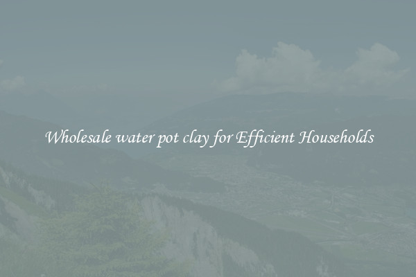 Wholesale water pot clay for Efficient Households