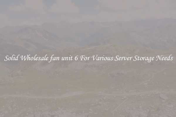 Solid Wholesale fan unit 6 For Various Server Storage Needs