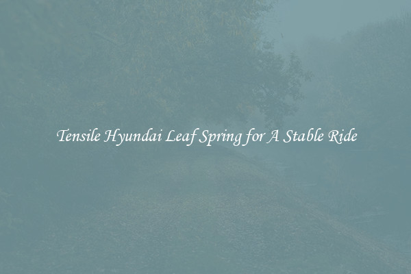 Tensile Hyundai Leaf Spring for A Stable Ride